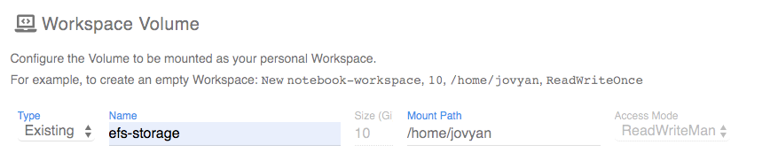 Amazon EFS JupyterNotebook Volume