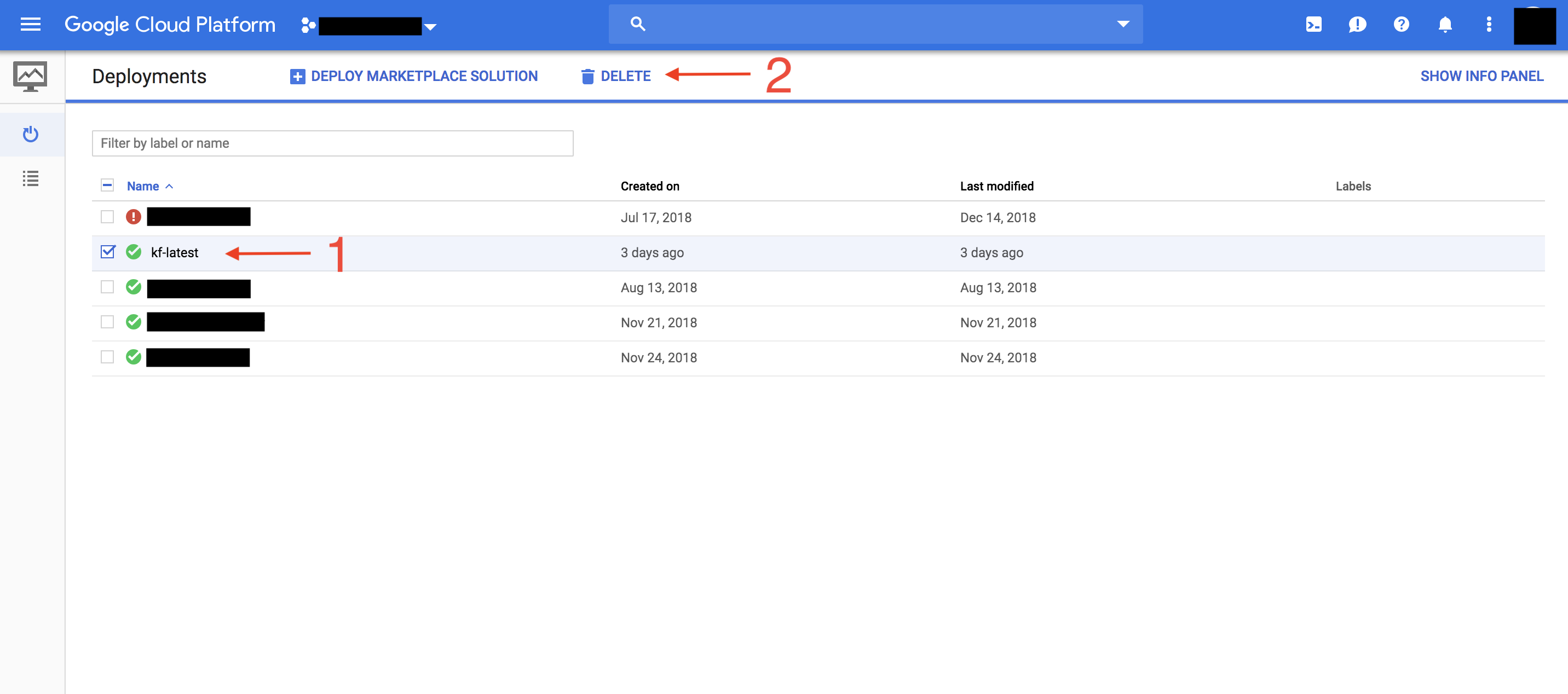 Deleting Kubeflow deployment in GCP Console